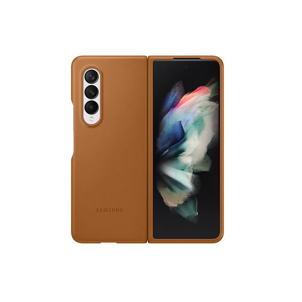 Samsung EF-VF926LAEGWW Galaxy Z Fold3 5G Leather Cover (Brown) - Image 4
