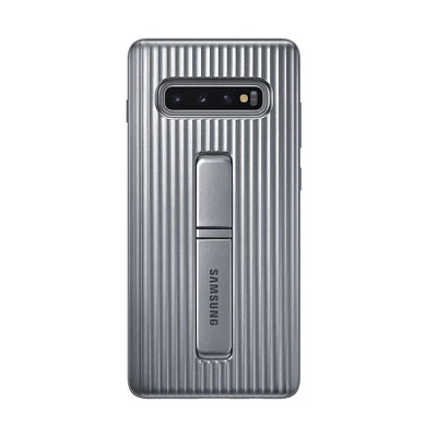 Samsung Galaxy S10+ Protective Standing Cover (Silver) - Image 2