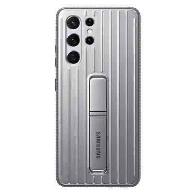Samsung Galaxy S21 Ultra 5G Protective Standing Cover (Light Grey) - Image 3