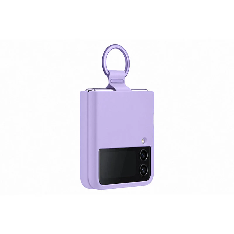 Samsung Galaxy Z Flip4 Silicone Cover with Ring Lavender - Image 3