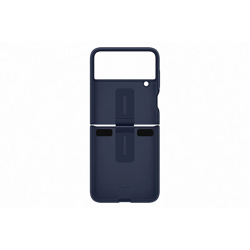 Samsung Galaxy Z Flip4 Silicone Cover with Ring Navy - Image 3