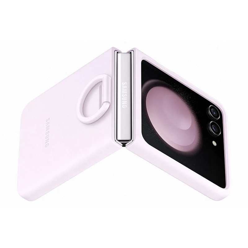 Samsung Galaxy Z Flip5 EF-PF731TVEGWW Silicone Case with Ring (Lavender) - Image 4