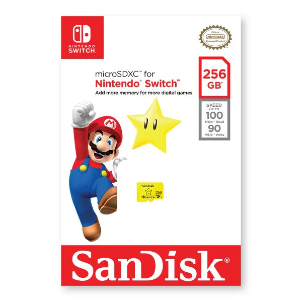 SanDisk Nintendo Licensed microSDXC UHS-I 256GB (Yellow) 100MB/s [SDSQXAO-256G-GN3ZN] - Image 3