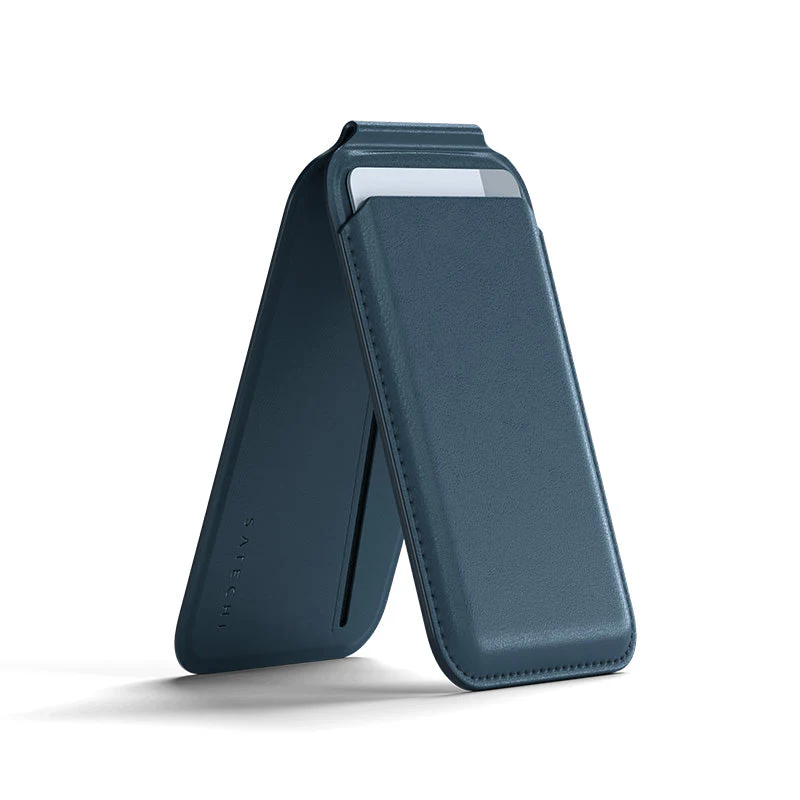 Satechi ST-VLWB Vegan Leather Magnetic Wallet Stand (Dark Blue) - Image 3