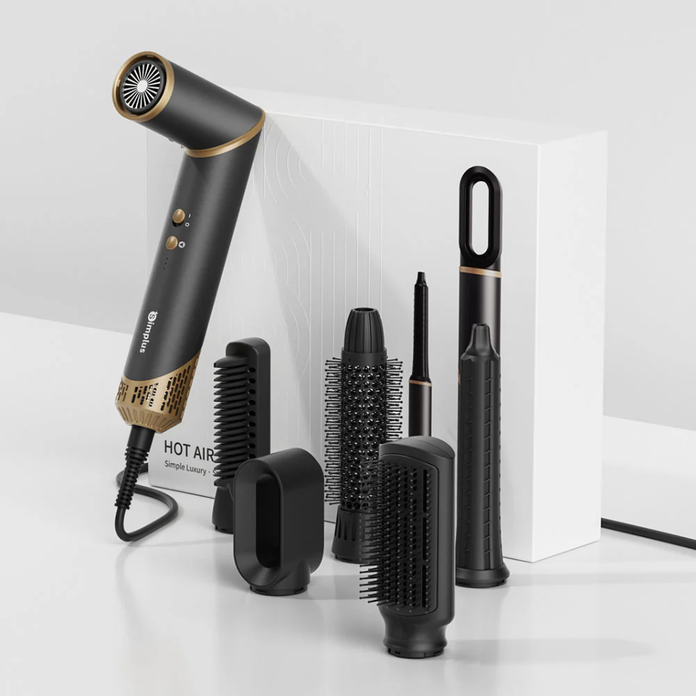 Simplus RFSH003GY01-S Multifunctional Hair Dryer with Brush Black