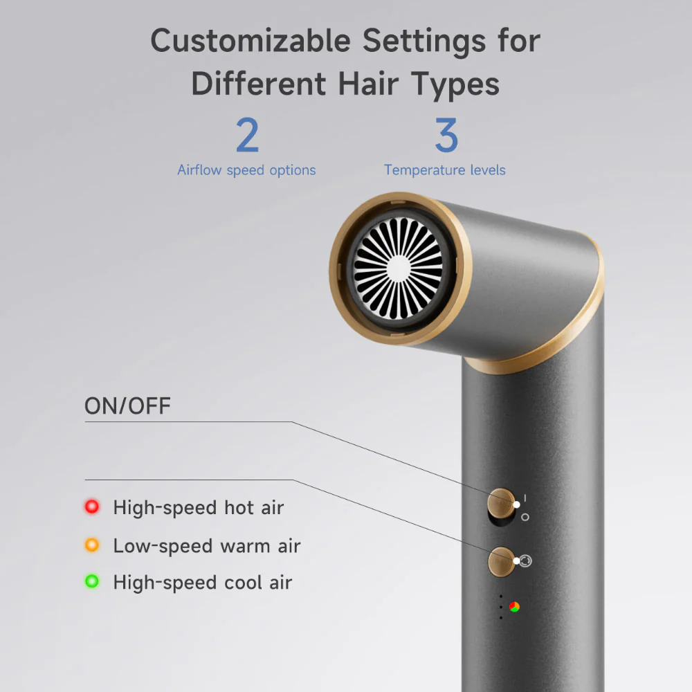Simplus RFSH003GY01-S Multifunctional Hair Dryer with Brush Black - Image 5
