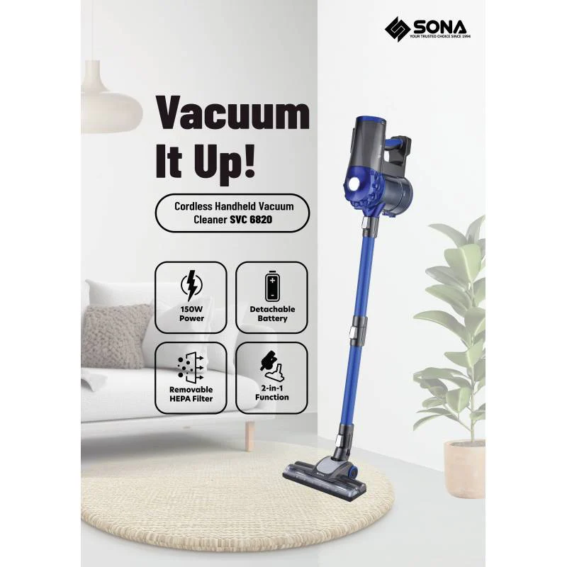 Sona SVC6820 Cordless Handheld Vacuum Cleaner - Image 5