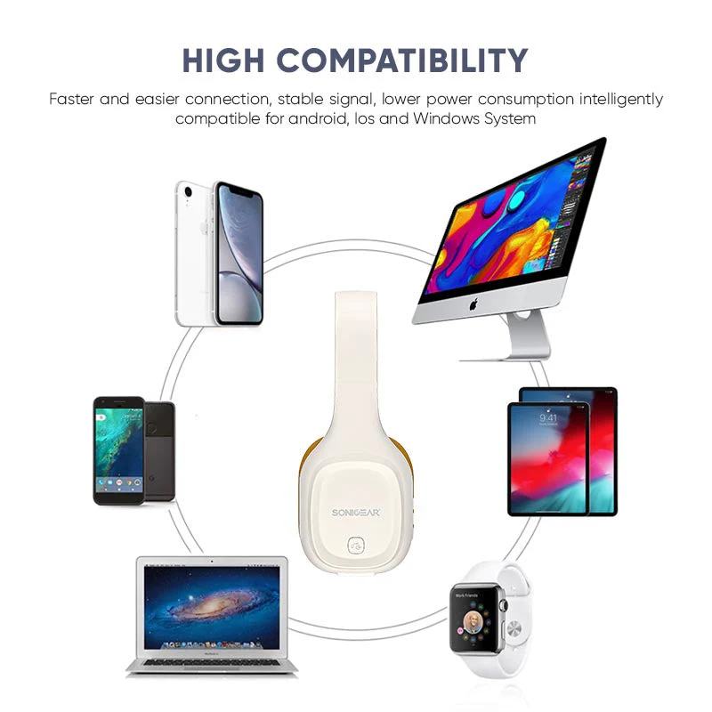SonicGear Airphone 5 BT Headphone - Caramel - Image 10