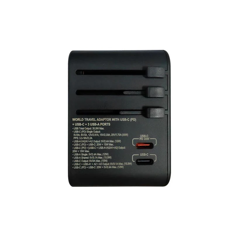 SoundTeoh TA-355 35W 3A + 2C QC Universal Travel Adapter - Image 2