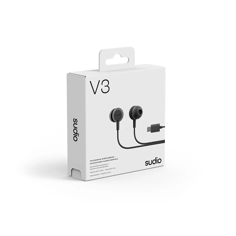 Sudio V3 Wired USB-C Earbuds - Black - Image 3