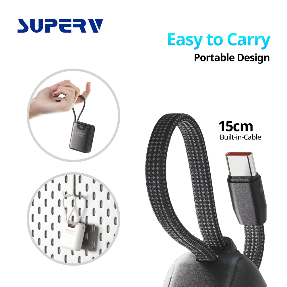 SuperV Power15 10000mAh CCC Power Bank (White) - Image 4