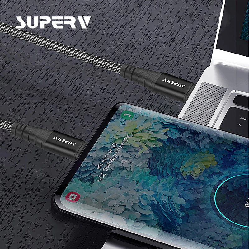 SuperV CCD200-BK 200cm USB2.0 TypeC to Type C PD 60W Cable - Image 2