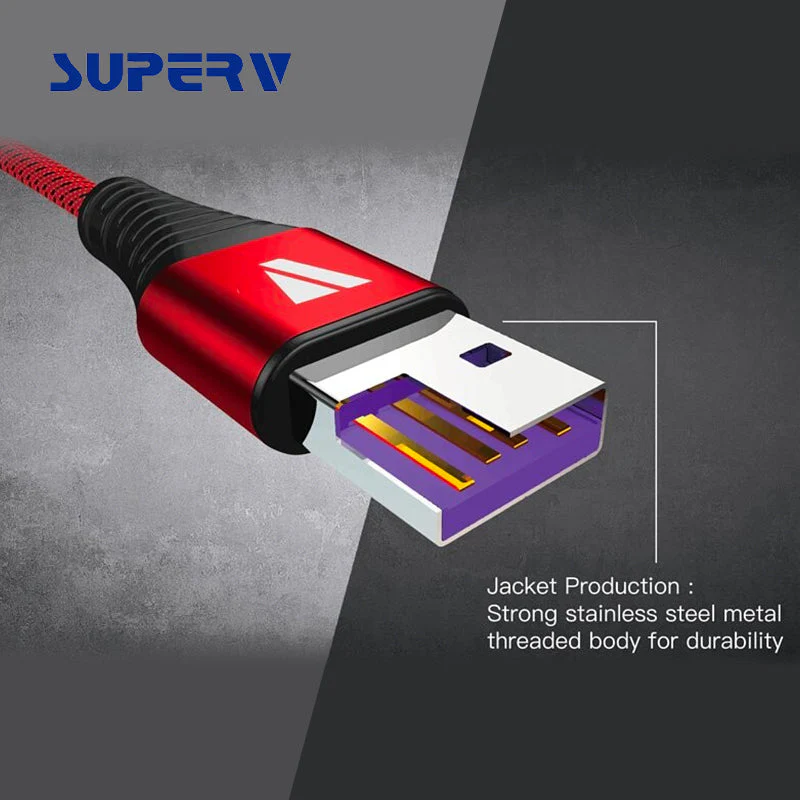 SuperV CD100-BK QC USB2.0 Type-C Cable 100cm (Black) - Image 2