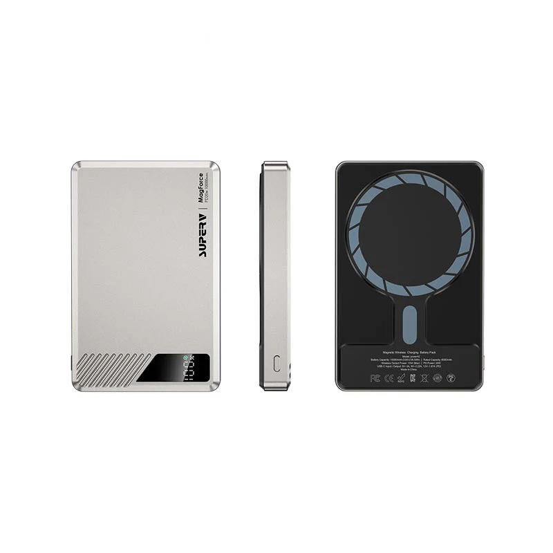 SuperV Power42 10000mAh Wireless Power Bank with Digital Display (Silver) - Image 8