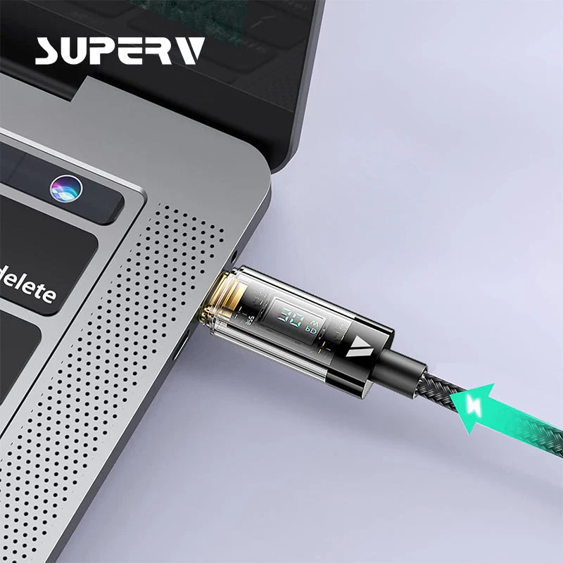 SuperV RT20 100W C to C Charging with Display Cable 20cm - Image 2