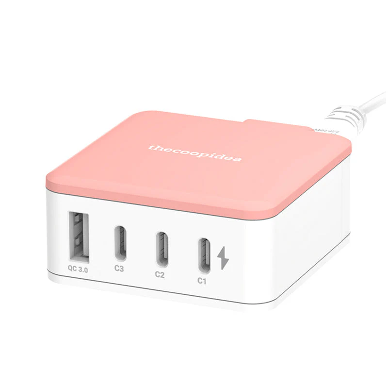Thecoopidea CP-4USBPD02-COR GAN45W 3C1A PD Charging Station (Coral) - Image 2