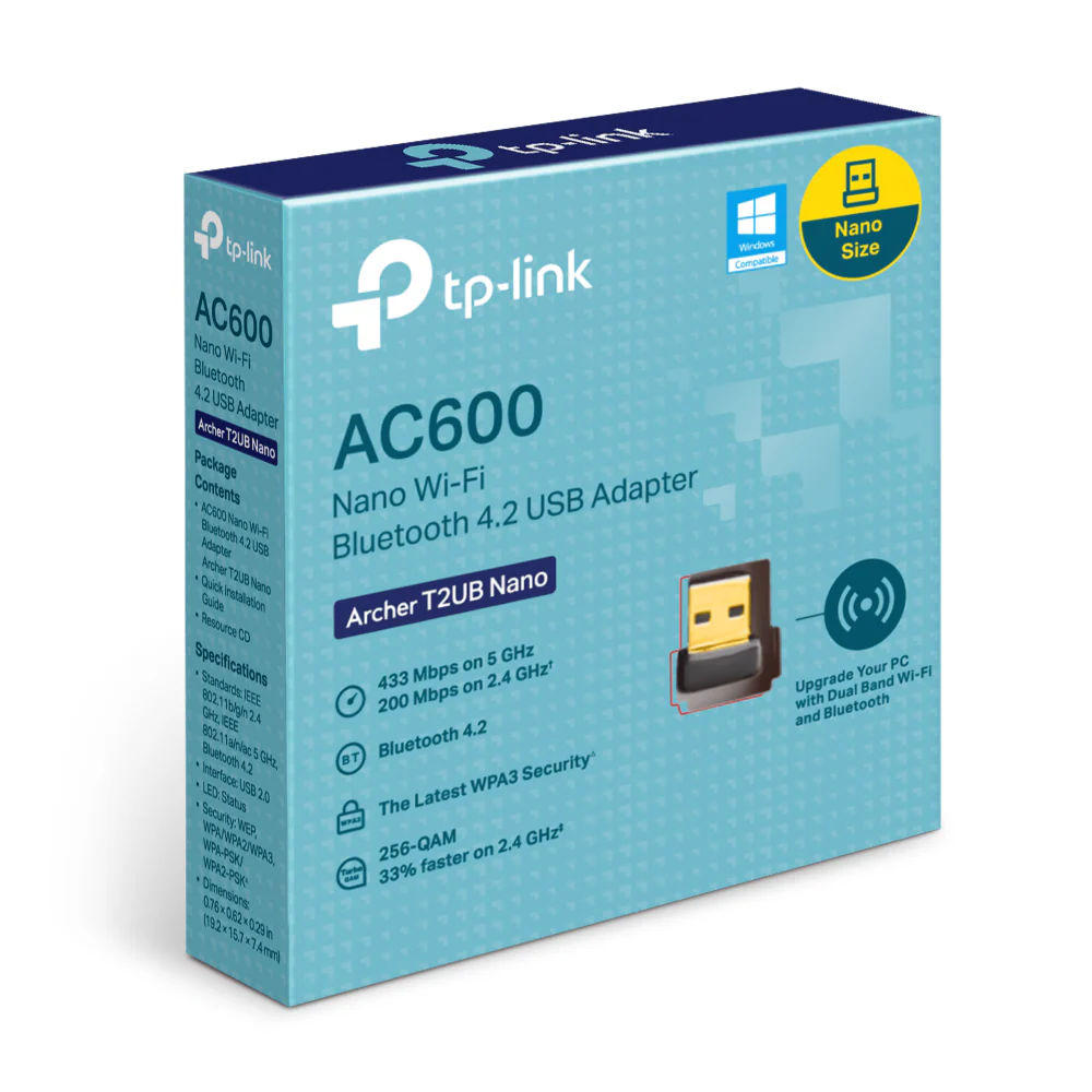 TP-Link Archer T2UB Nano AC600 Nano Wi-Fi Bluetooth 4.2 USB Adapter - Image 3