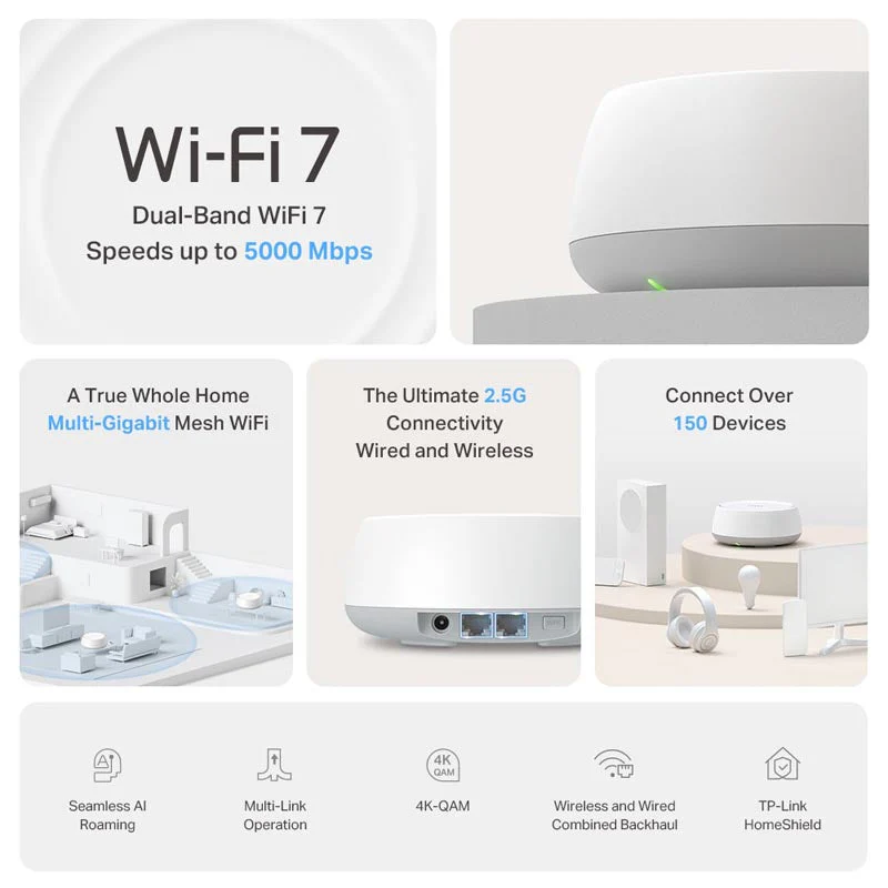 TP-Link Deco BE25BE5000 Home Mesh Wi-Fi 7 System (1-Pack) - Image 5