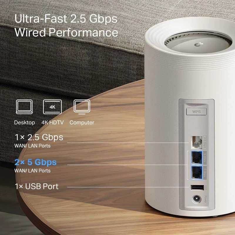 TP-Link Deco BE65 Pro BE11000 Home Mesh Wi-Fi 7 System (1-Pack) - Image 5