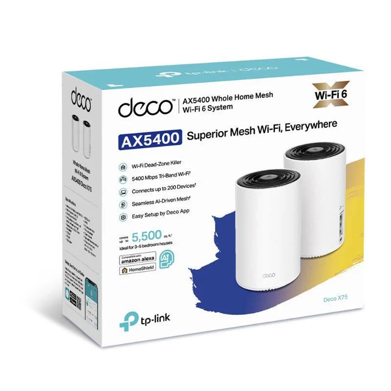 TP-Link Deco X75 AX5400 Tri-Band Mesh Wi-Fi 6 System (2-Pack) - Image 3