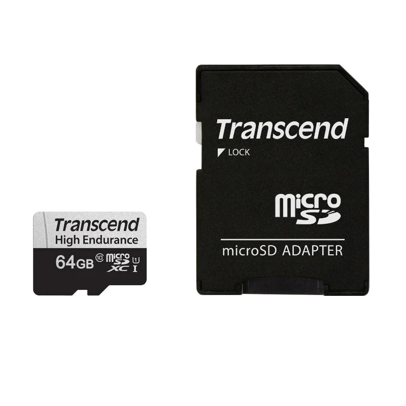 Transcend 350V High Endurance microSD with Adapter - 64GB - Image 2