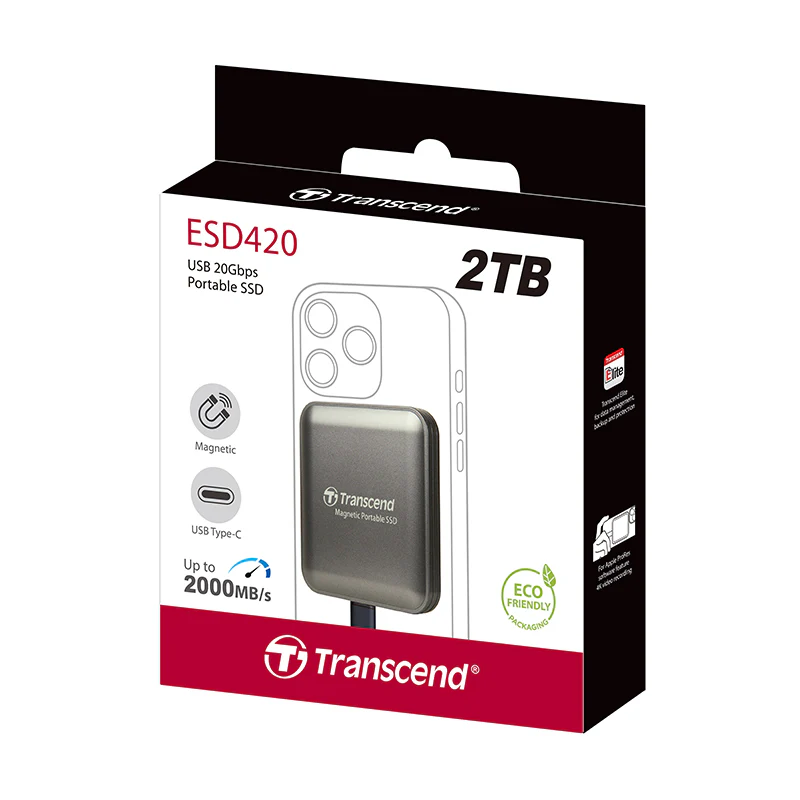 Transcend ESD420C Magsafe 2TB Portable SSD (Iron Grey) - Image 4