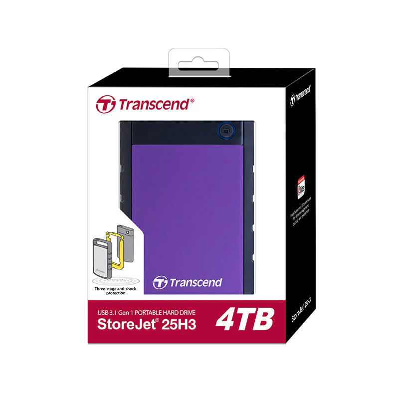 Transcend StoreJet 25H3 Portable HDD 4TB (Purple) - Image 3