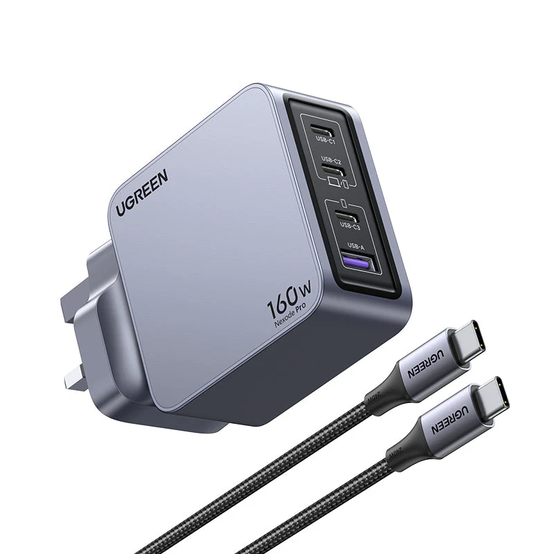 Ugreen Nexode Pro X763 160W PD Fast GaN Charger (3C1A) with 100 USB-C to USB-C Cable - Image 4