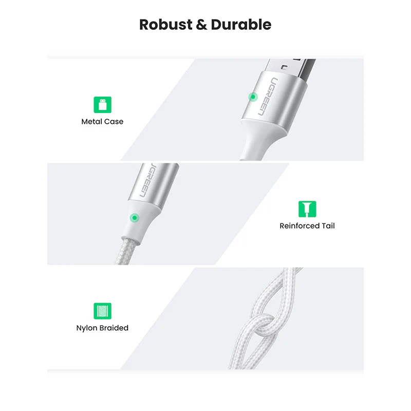 Ugreen US288 USB-C To USB A 2.0 1M White Male Cable - Image 6