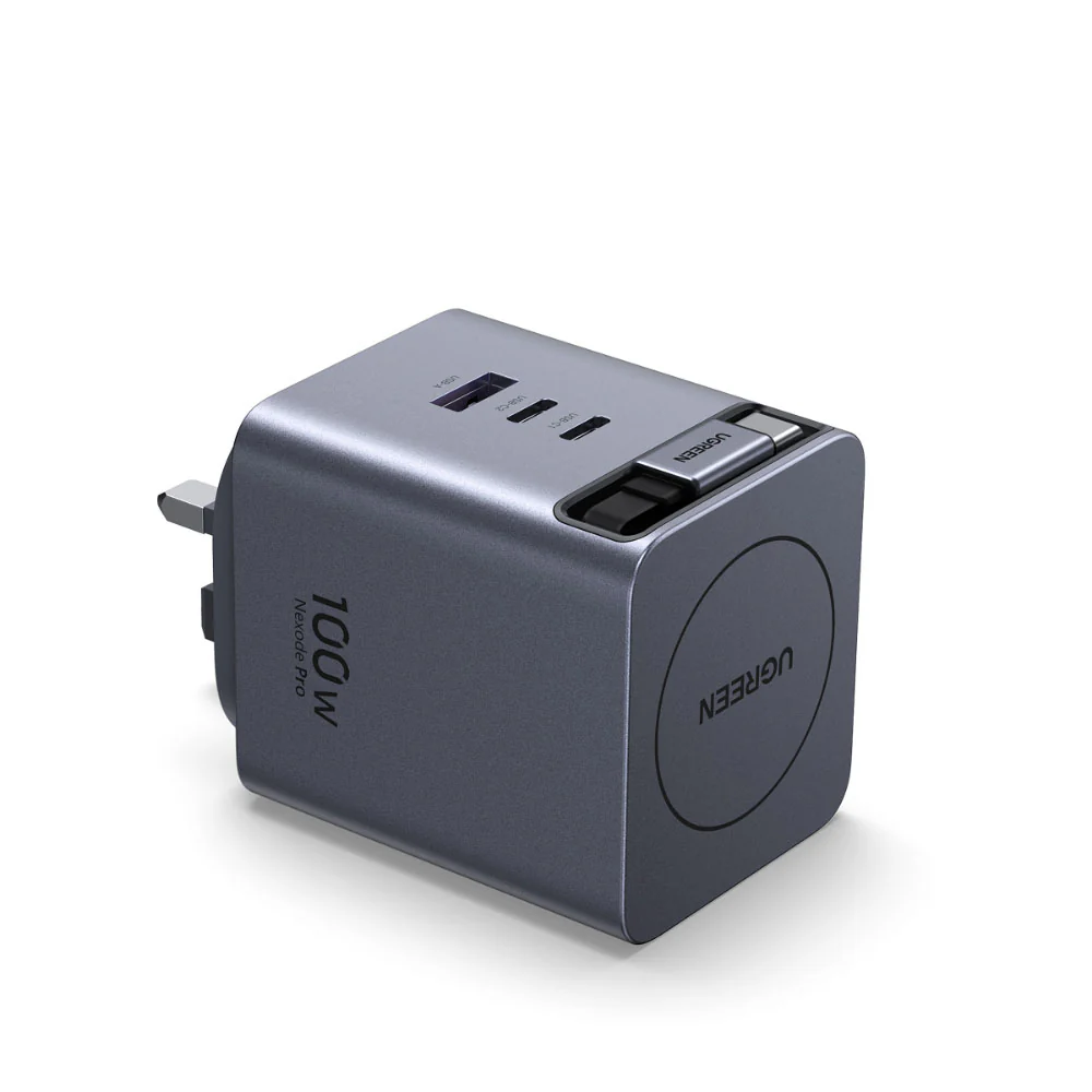 Ugreen X616 65829 100W GaN Charger with Retractable 0.7m Cable (3C1A) - Image 4
