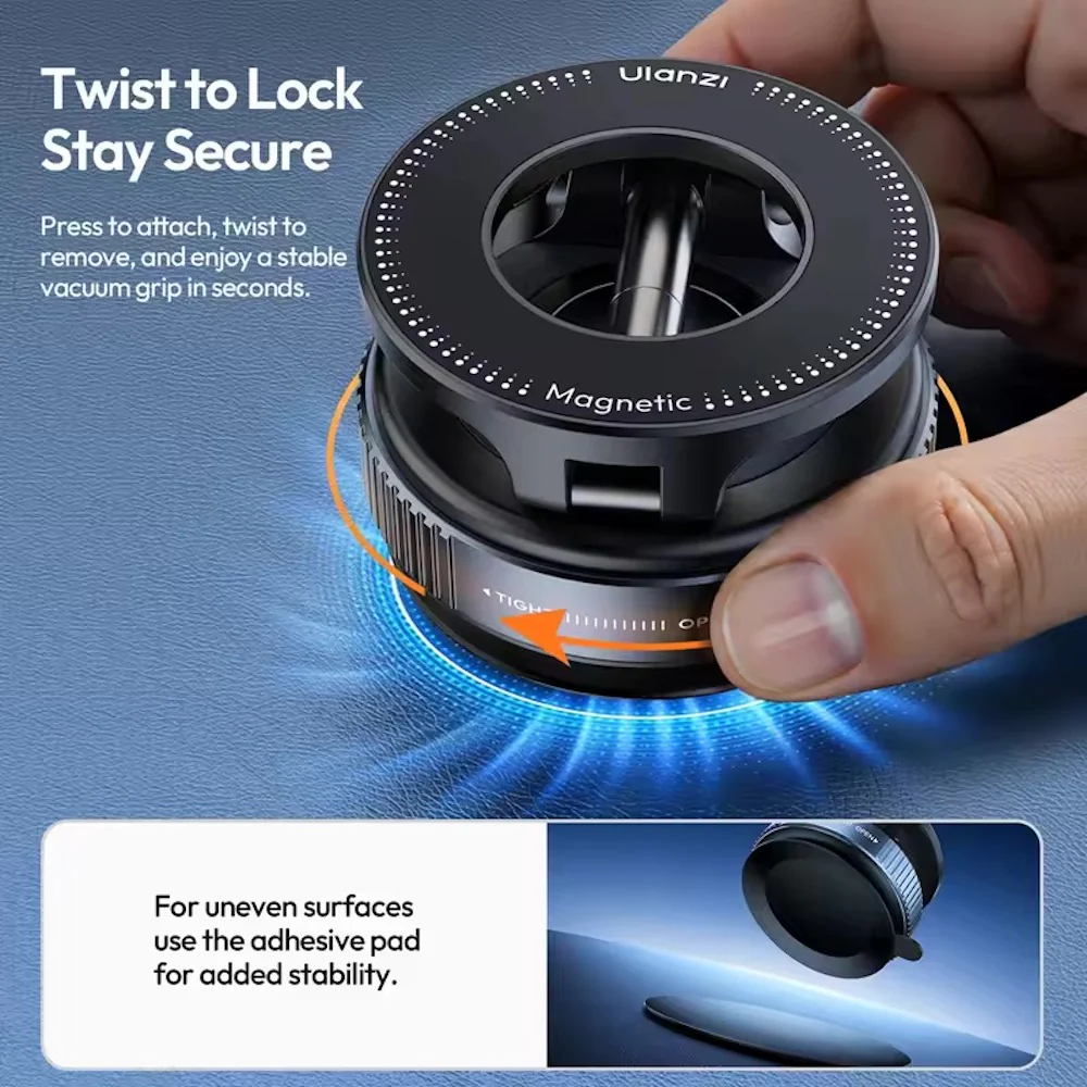Ulanzi SK-25 MagMount Vacuum Suction Magnetic Phone Holder - Image 6