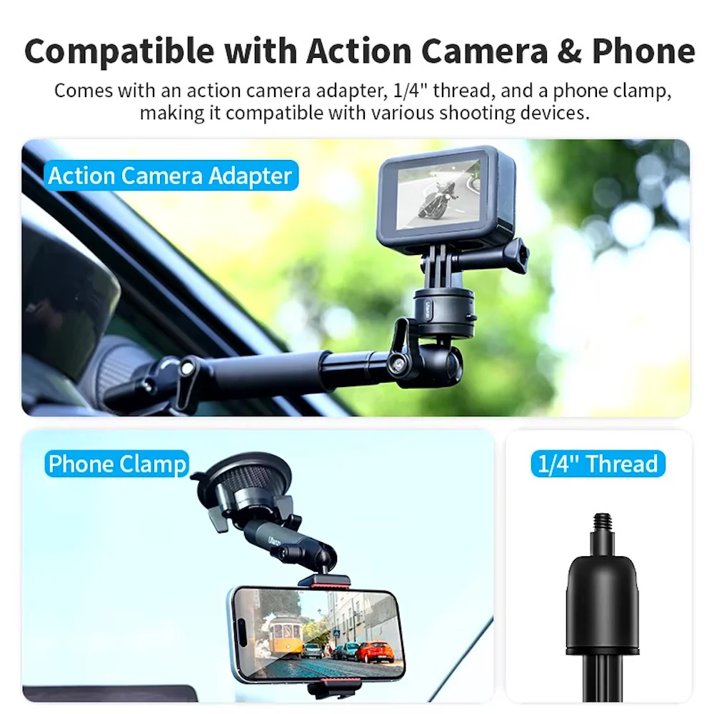 Ulanzi ZJ-01 Suction Cup Mount for Phone and Action Camera - Image 9