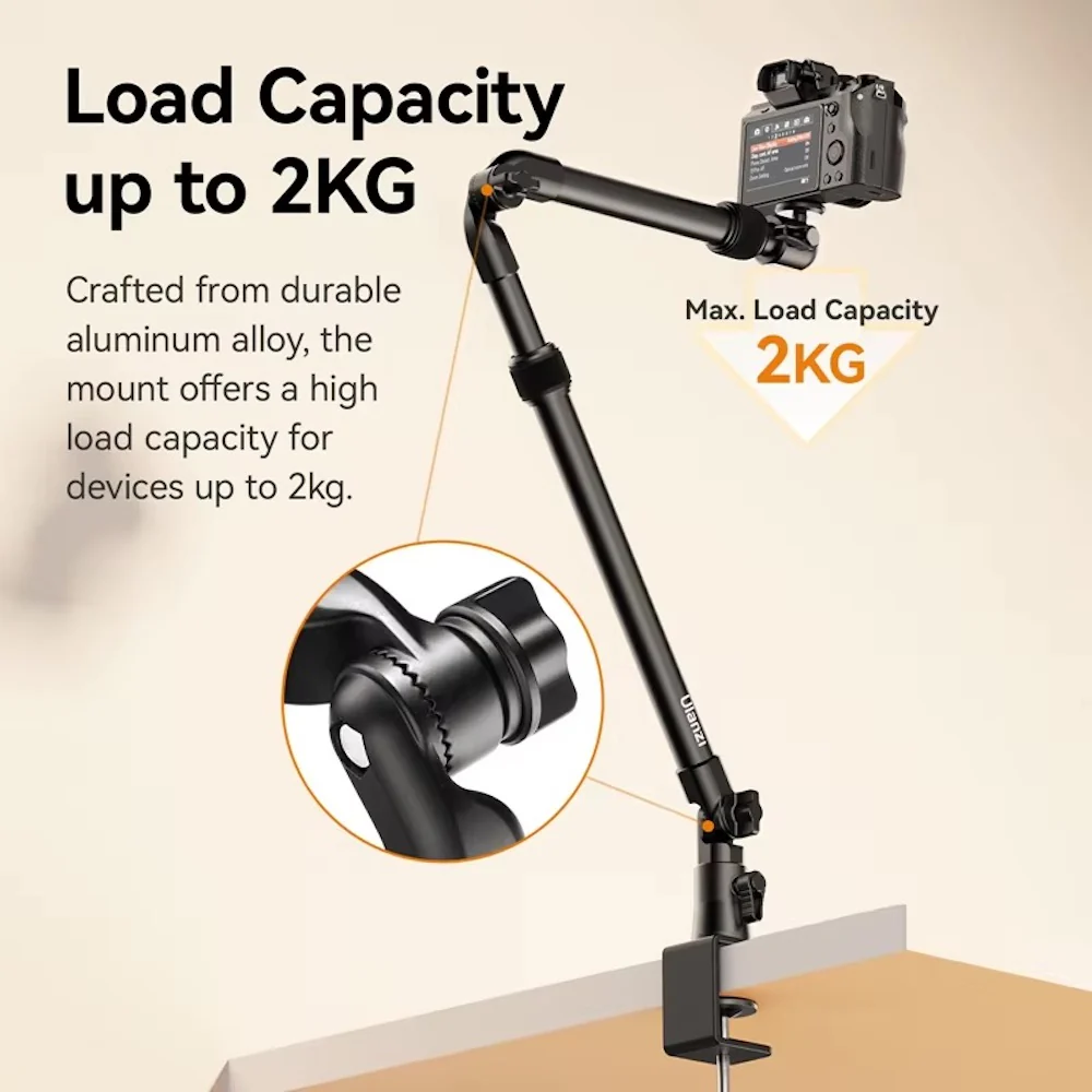 Ulanzi ZJ-02 Camera Desk Mount with Holding Arm - Image 9