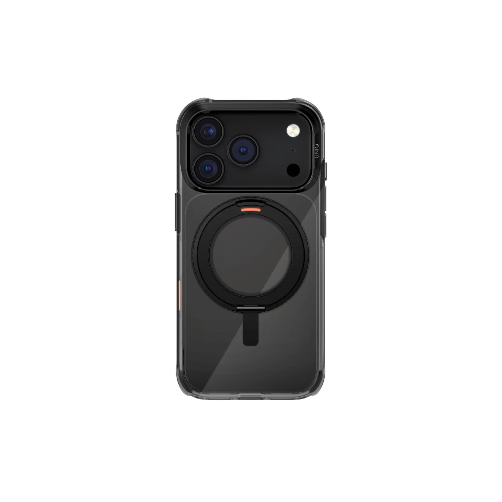 Uniq Hybrid iPhone 17 Pro (2025) 6.3  Swivix With 360 Rotating Kickstand - Carbon Black