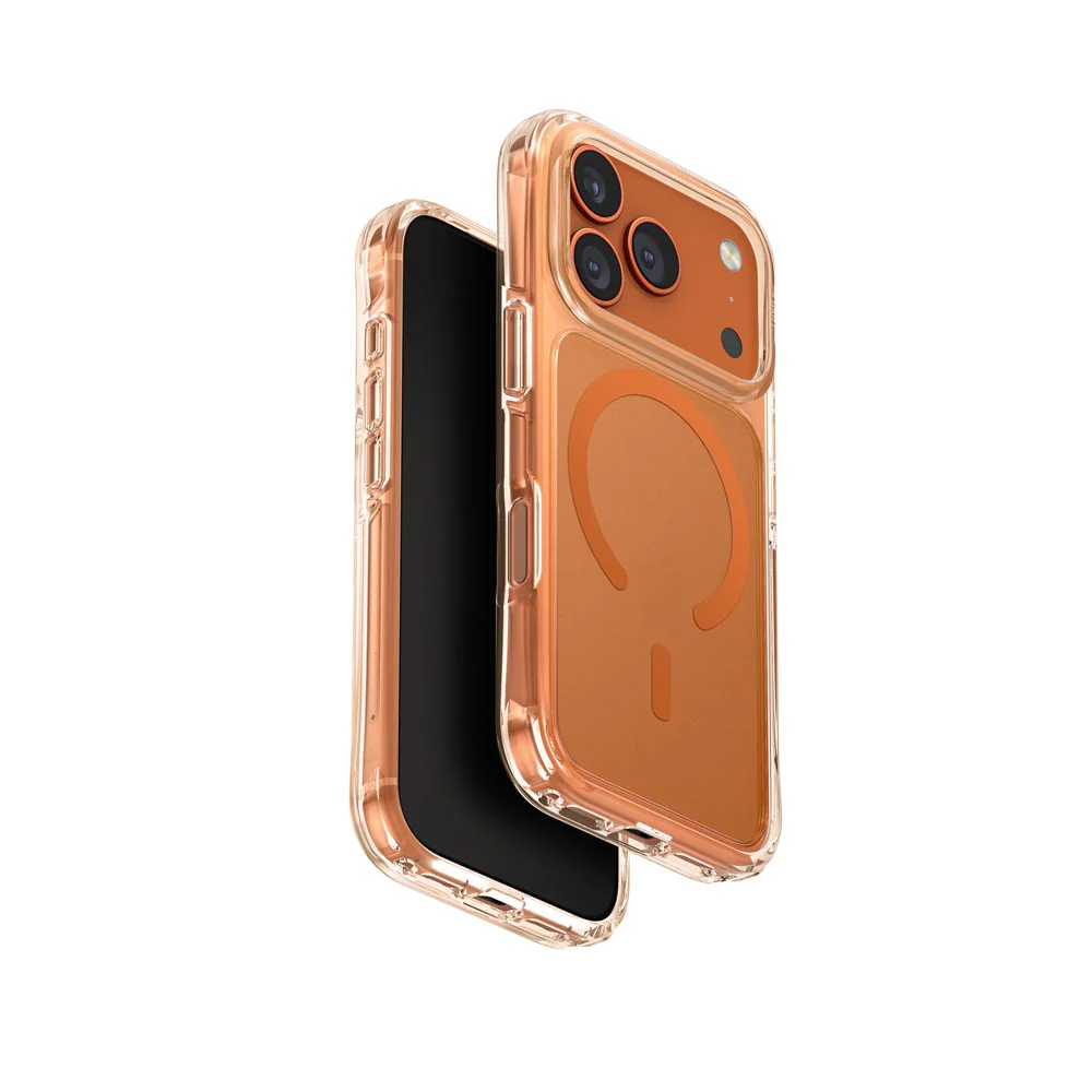 Uniq Hybrid iPhone 17 Pro Max (2025) 6.9 Magclick Charging Lifepro Xtreme (AF) - Frost Clear/Volt Orange