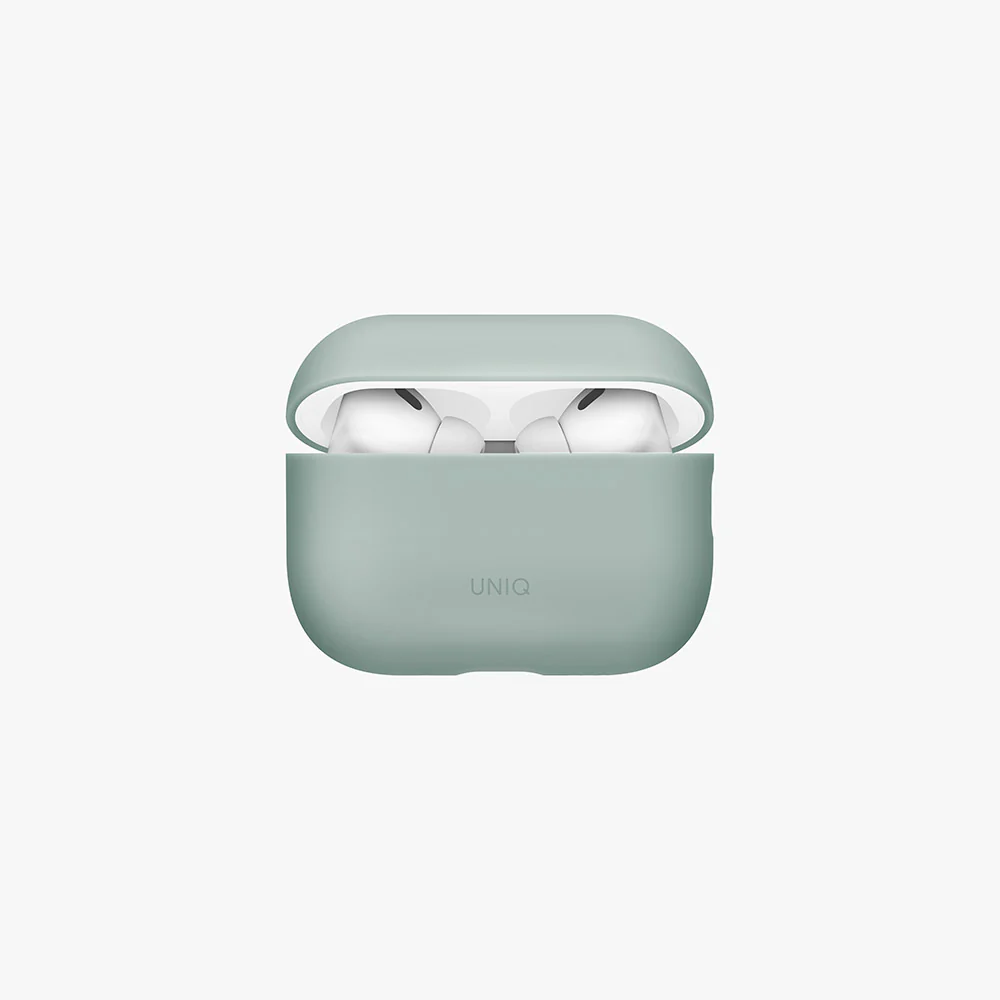 Uniq Lino Hybrid Airpods Pro 3rd Gen  Liquid Silicon Case - Iceplant Green - Image 3