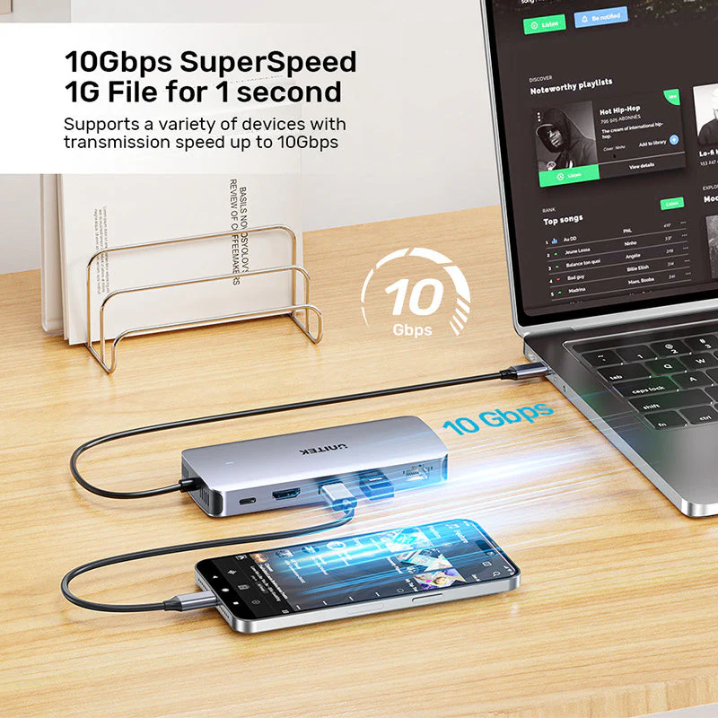 Unitek D1120A 6-in-1 USB-C Hub with M.2 SSD Enclosure - Image 6