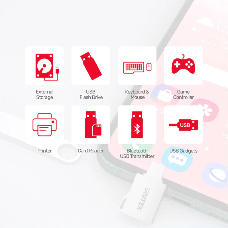 Unitek A1025GNI USB-C to USB-A OTG Adapter - Image 3