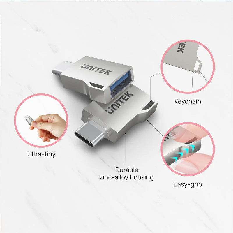 Unitek A1025GNI USB-C to USB-A OTG Adapter - Image 4