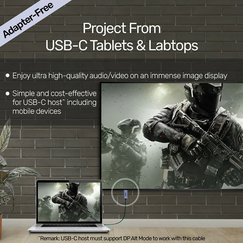 Unitek V1409A USB-C to DisplayPort 4K60Hz Cable (2M) - Image 3