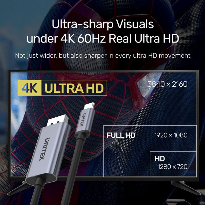 Unitek V1409A USB-C to DisplayPort 4K60Hz Cable (2M) - Image 4