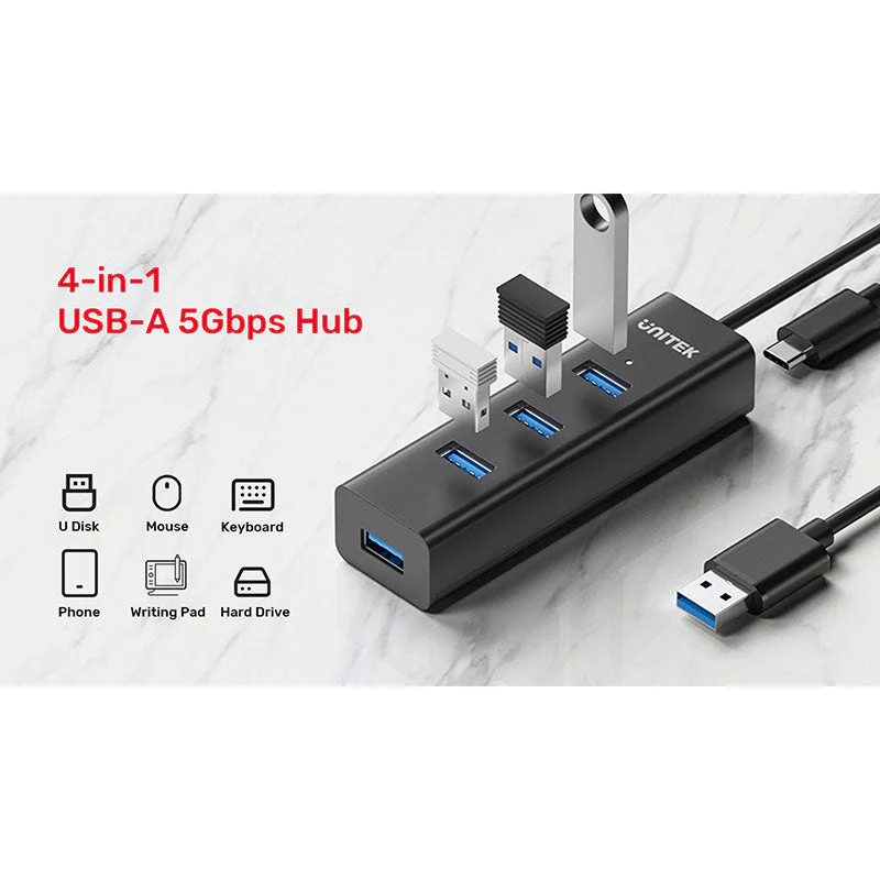 Unitek Y-3089V 4-in-1 USB-A 5Gbps Hub - Image 2