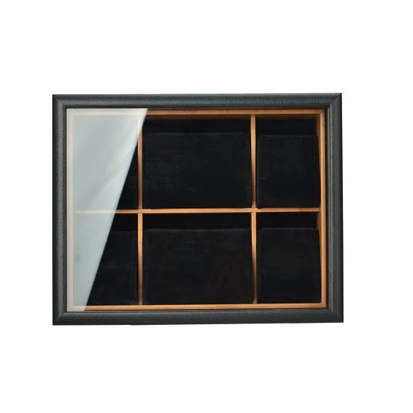 Urburn JBWBL6BK 6 Compt Watch Box with Glass Lid - Image 3