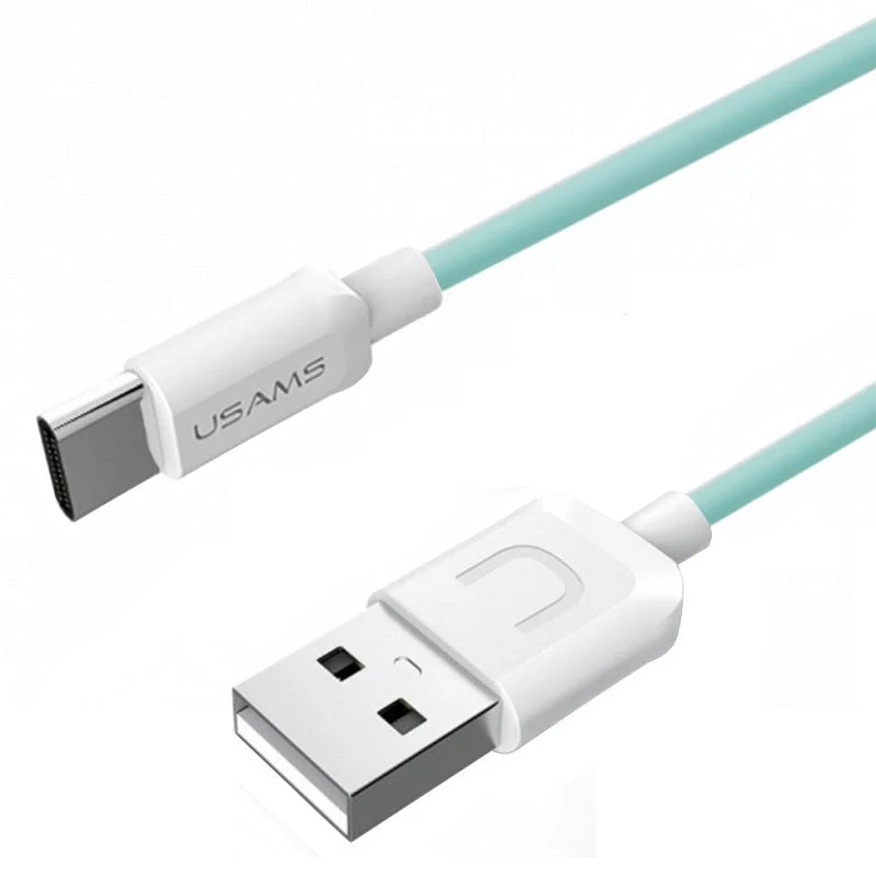 Usams US-SJ099 USB A to Type-C USB2.0 2.4A Cable 1M Cyan