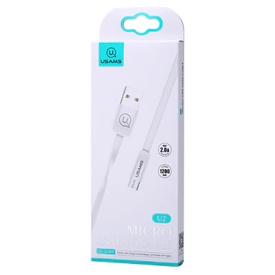 Usams US-SJ201 USB A to Micro USB Charging Cable 1.2M White