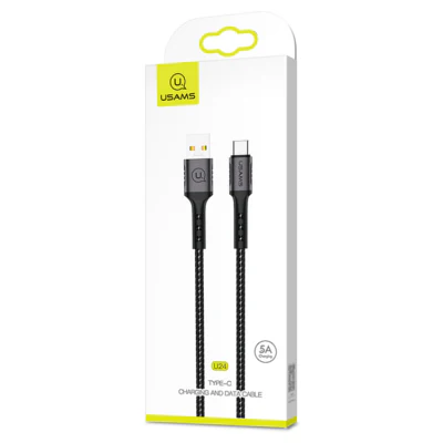 USAMS US-SJ289 USB A to Type-C Charging Cable 5A 1.2m (Black)
