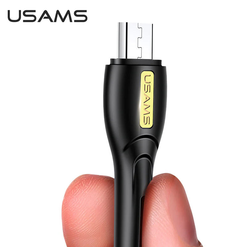 Usams US-SJ389 USB-A To Micro USB Charging Cable 2A 1M (Black) - Image 4