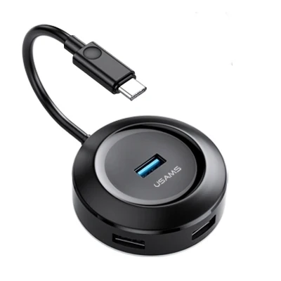 Usams US-SJ415 Type-C to USB3.0 4 Port USB Hub (Black)