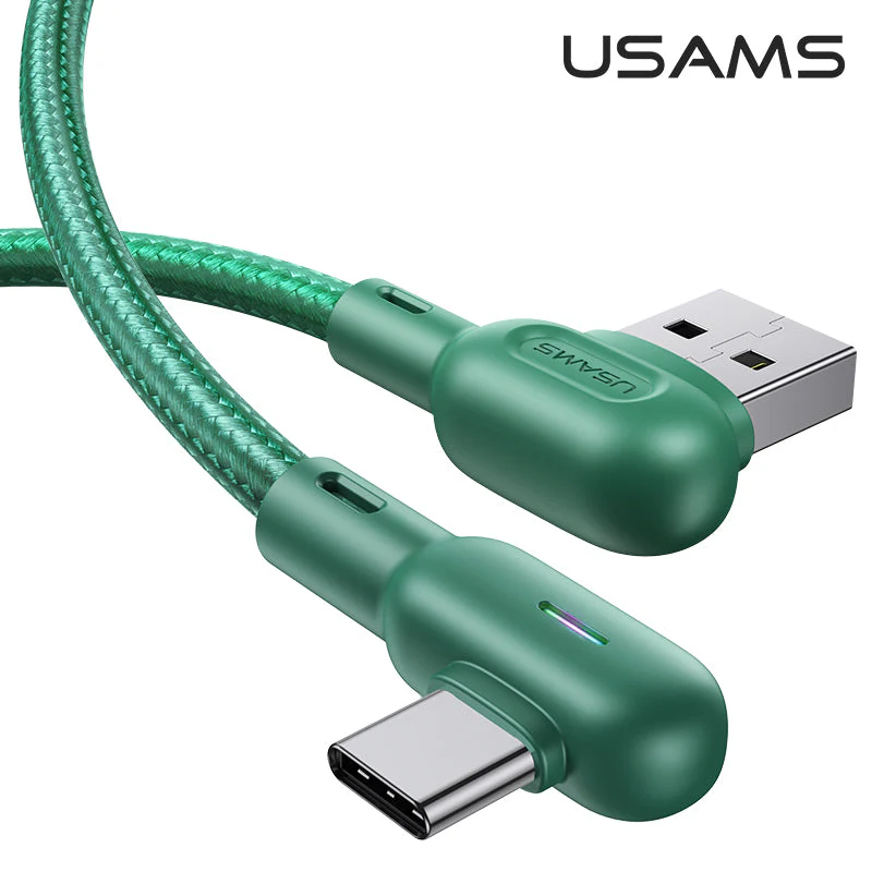 Usams US-SJ457 U57 Type-C Dual Right-angle Cable 1.2m (Green) - Image 5