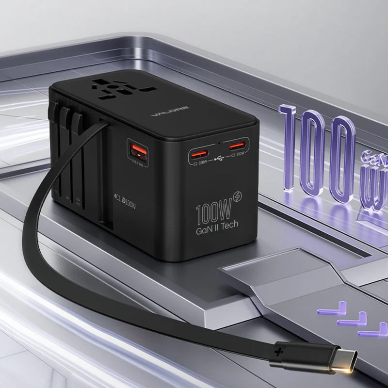 Valore PD100W Universal Travel Adaptor with Retractable Cable (UTA-003) - Image 7
